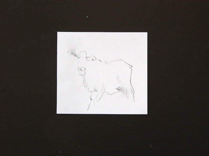 Cow Drawing - Single. 